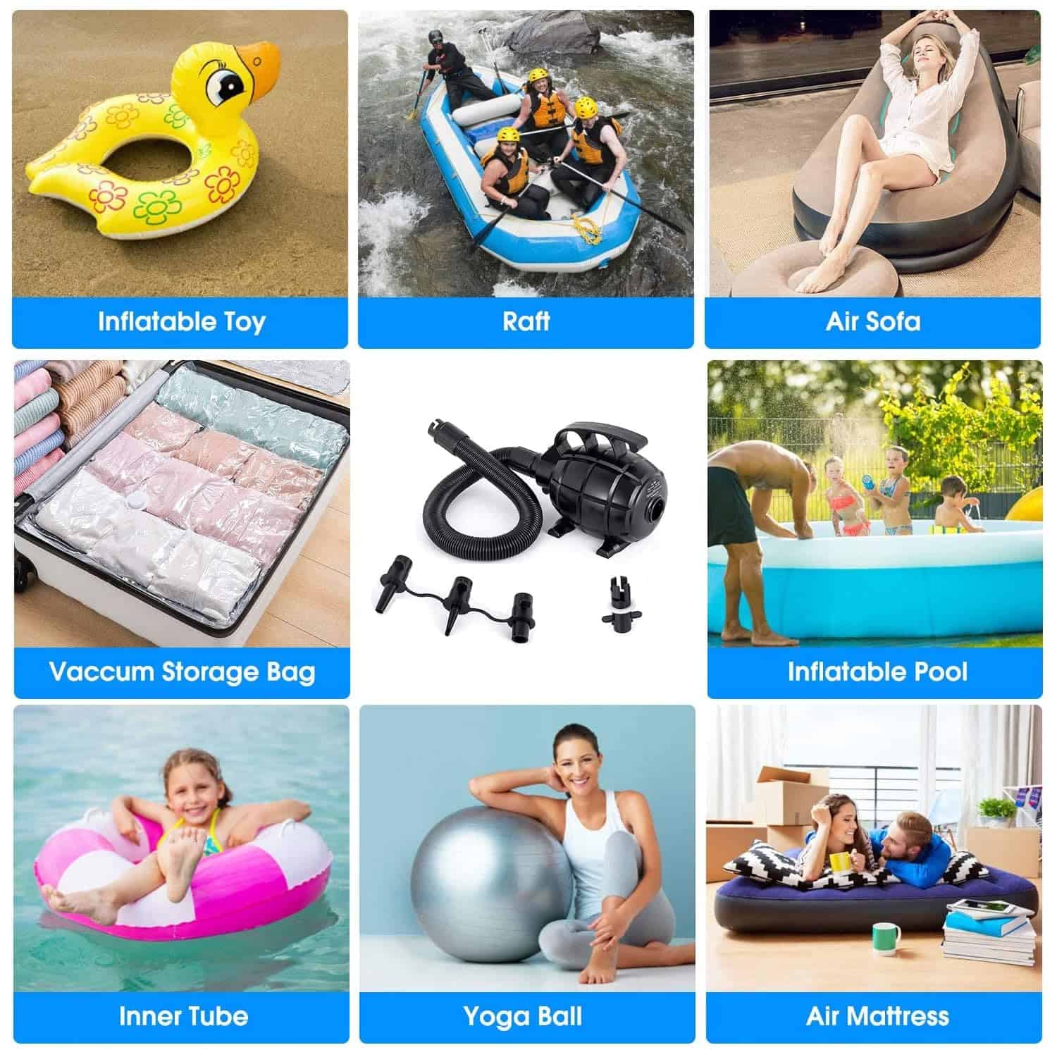 Bomba de Aire Eléctrica para Colchonetas de Gimnasia - Imagen 8