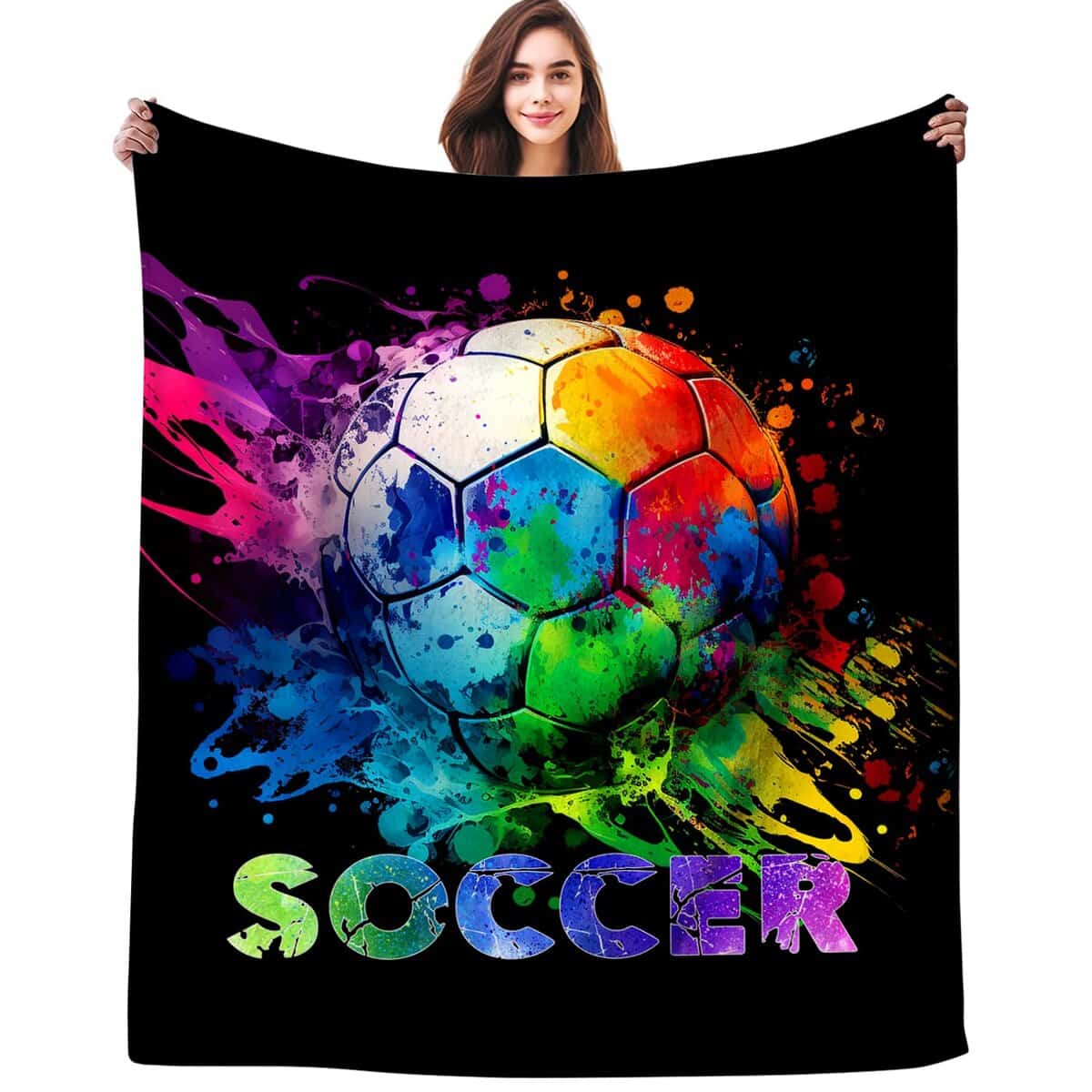 Manta de Fútbol Deportiva Balón de Fútbol Popular Suave de