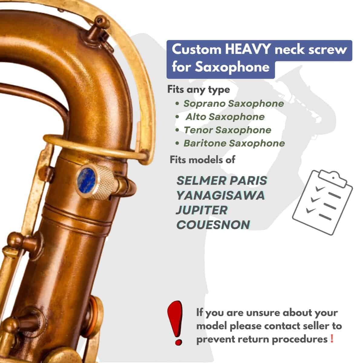 Tornillos para Cuello de Saxofón Pesados 135 de KGU Music - Imagen 4