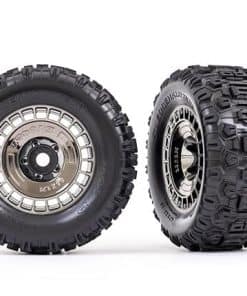 Ruedas Traxxas 9572T Black Chrome de 3.8" con neumáticos