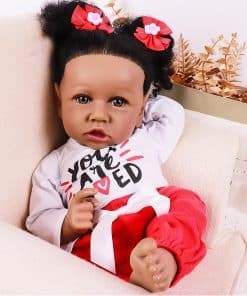 Muñecas Reborn Negras Vivas Kgniess de 22 Pulgadas Cuerpo