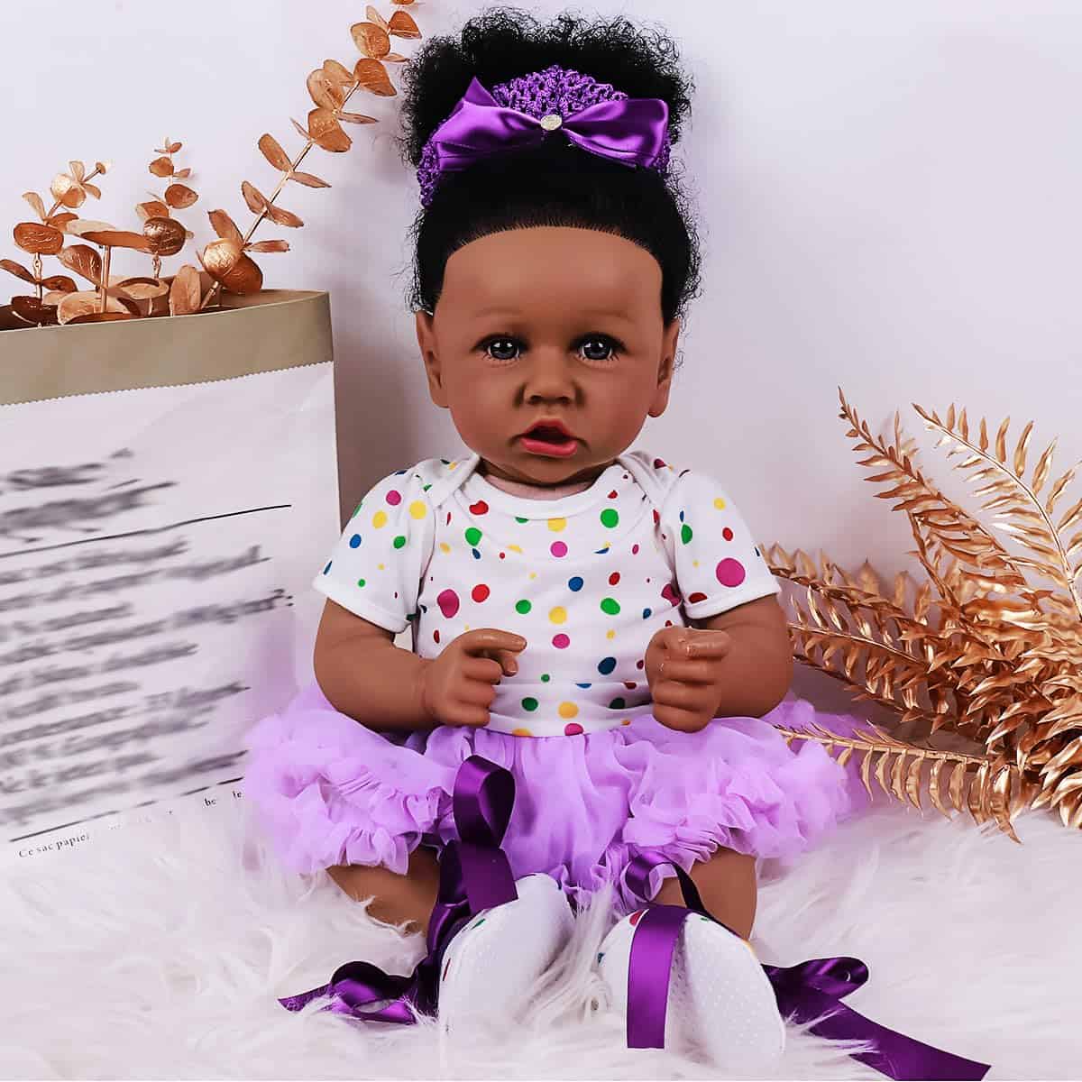 Muñeca Reborn Negro Niña de 22 pulgadas - Muñeca de