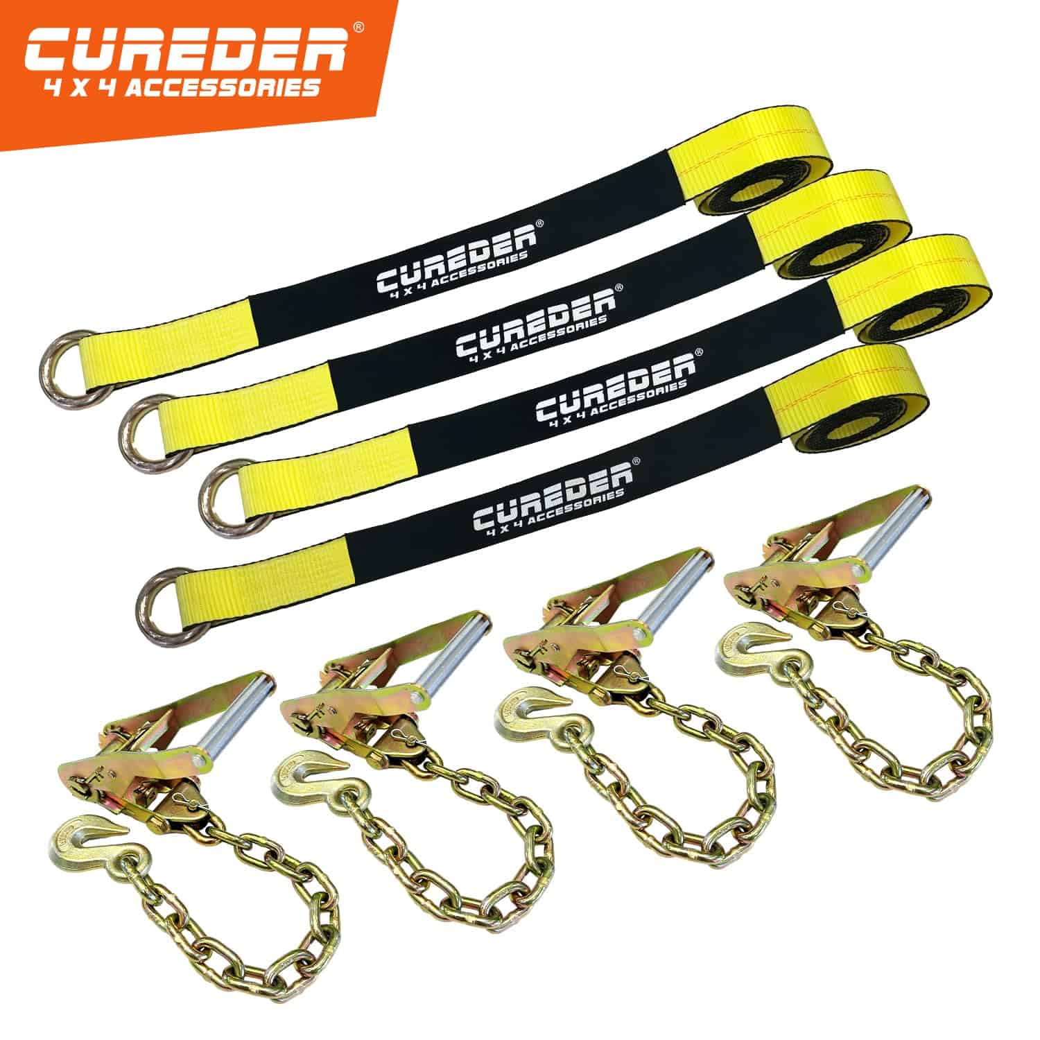 Cureder Correas de Amarrar para Autos en Remolques con - Imagen 3