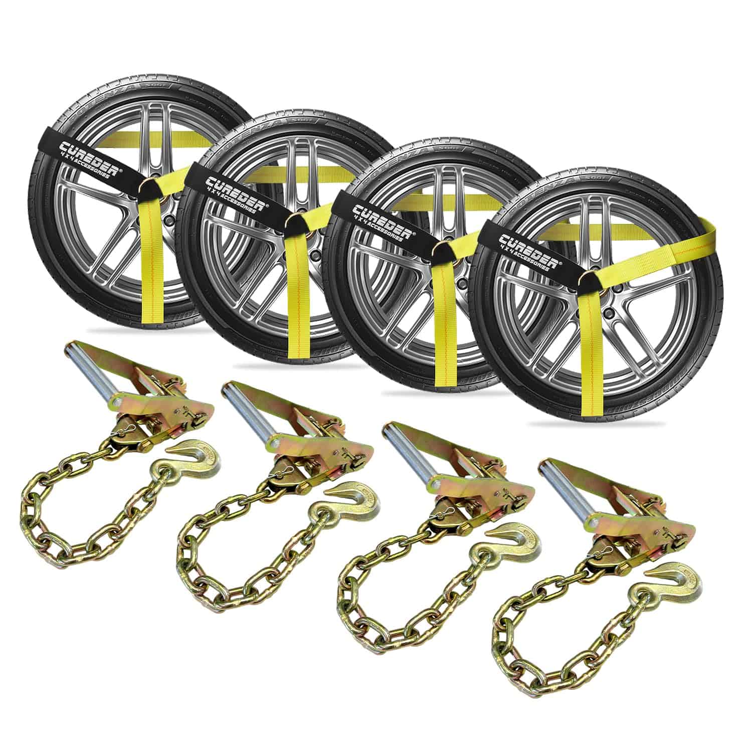 Cureder Correas de Amarrar para Autos en Remolques con