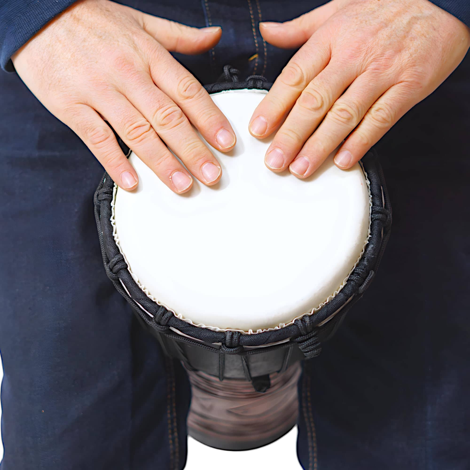 Djembe de Caoba Tallado a Mano, Tambor de Mano de 7" con - Imagen 9