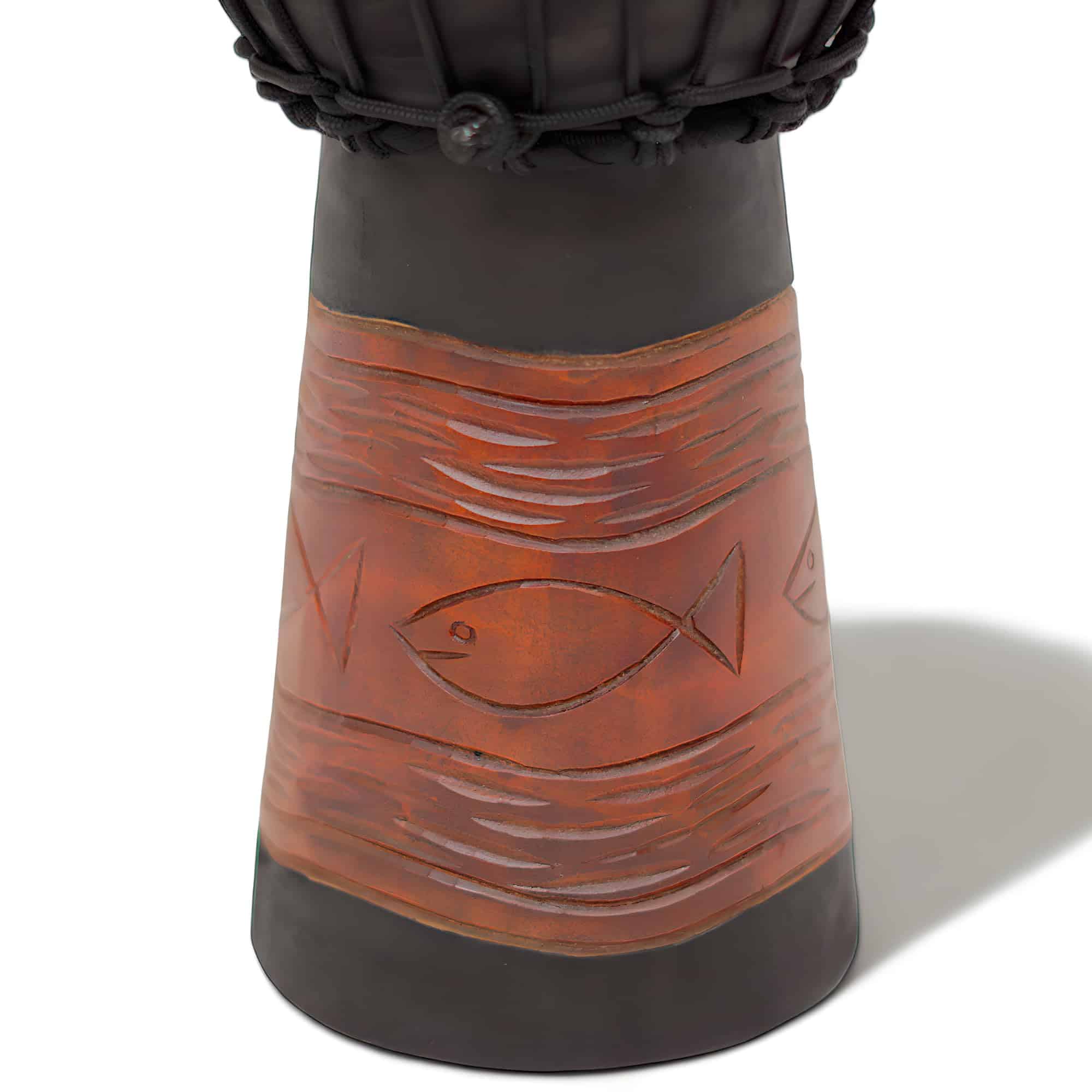 Djembe de Caoba Tallado a Mano, Tambor de Mano de 7" con - Imagen 4