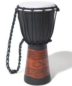 Djembe de Caoba Tallado a Mano, Tambor de Mano de 7" con