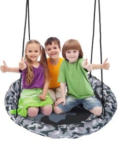 JUNGLE WELL 40" Columpio con forma de platillo con marco de