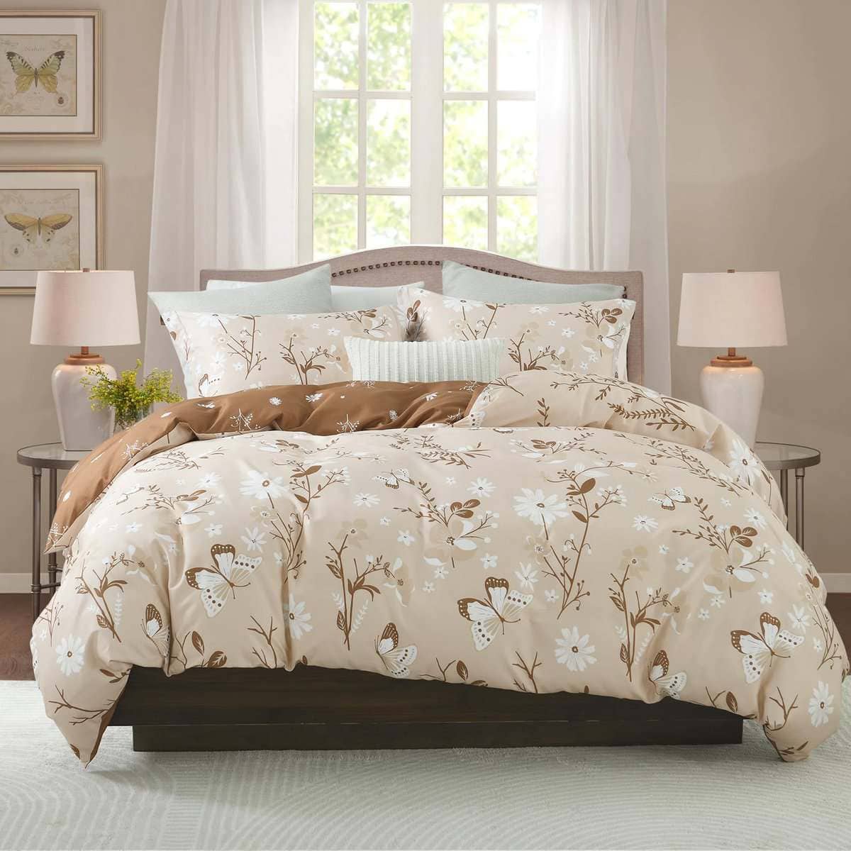 Juego de Funda nórdica Floral Queen Size - Juego de Ropa de