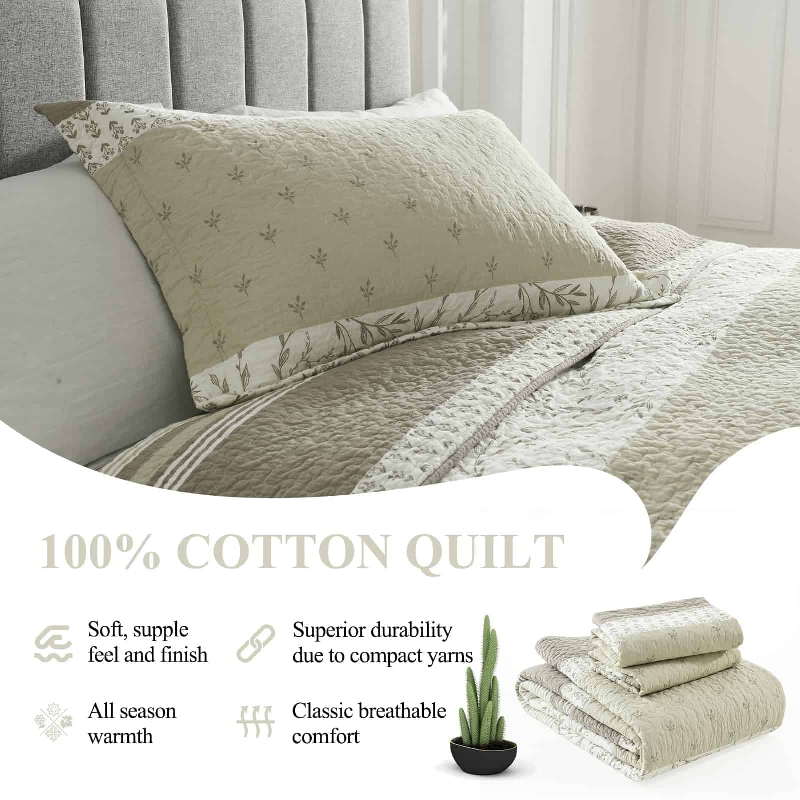 Edredón de Hojas Tamaño King DDUOXIN - Edredón King de - Imagen 5