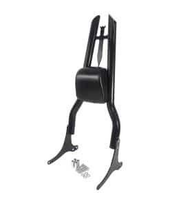 Respaldo para pasajeros y cojín trasero negro para Harley