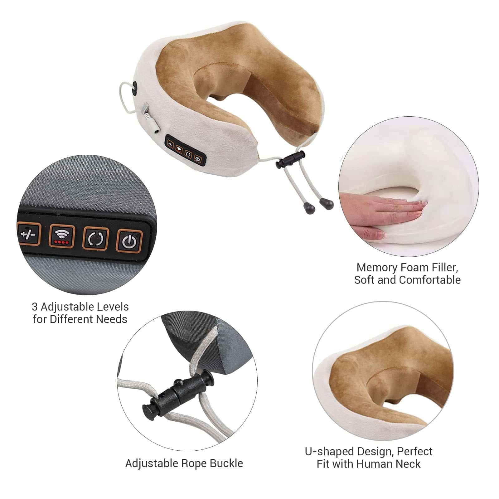 Almohada de Masaje para Cuello EEZEE con 3 Modos - Imagen 5