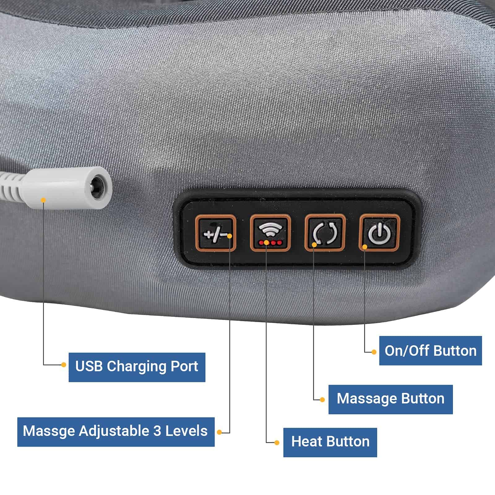 Almohada de Masaje para Cuello EEZEE con 3 Modos - Imagen 6