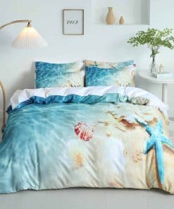 Juego de Funda de Edredón de Playa para Cama Queen, 3