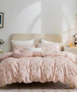 Juego de Funda nórdica Floral Rosa Queen, 3 Piezas de Funda