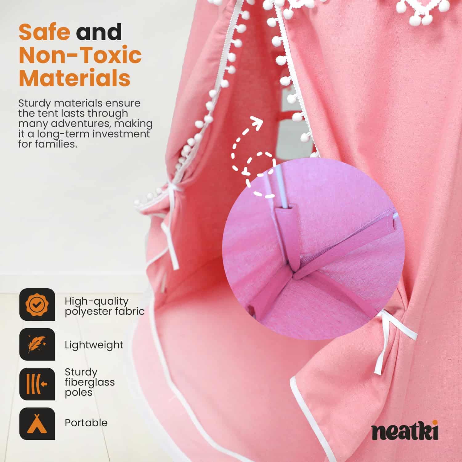 Carpa de Juego Interior para Niños Neatki 43" x 43" x 51" - Imagen 4