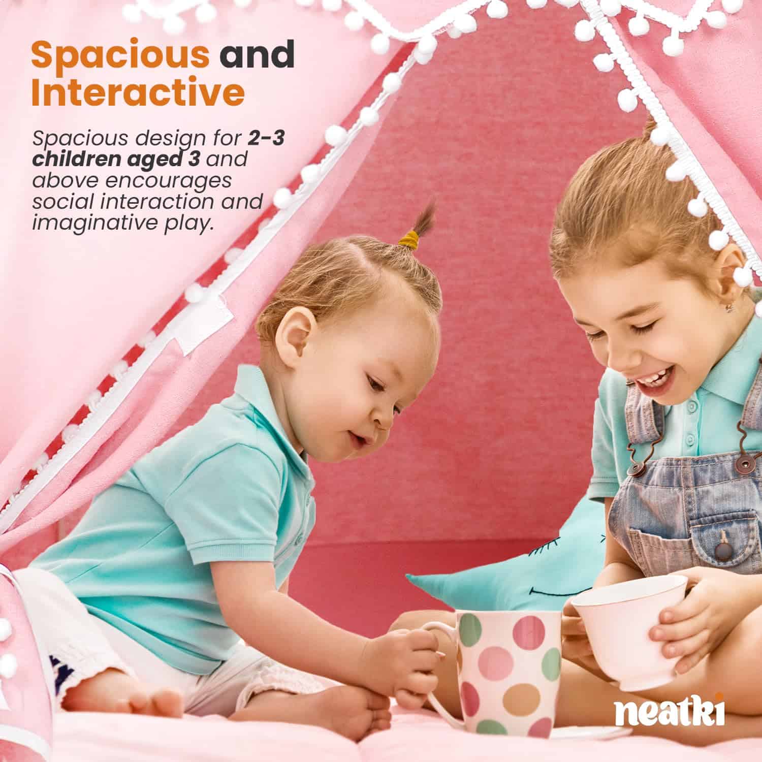 Carpa de Juego Interior para Niños Neatki 43" x 43" x 51" - Imagen 6