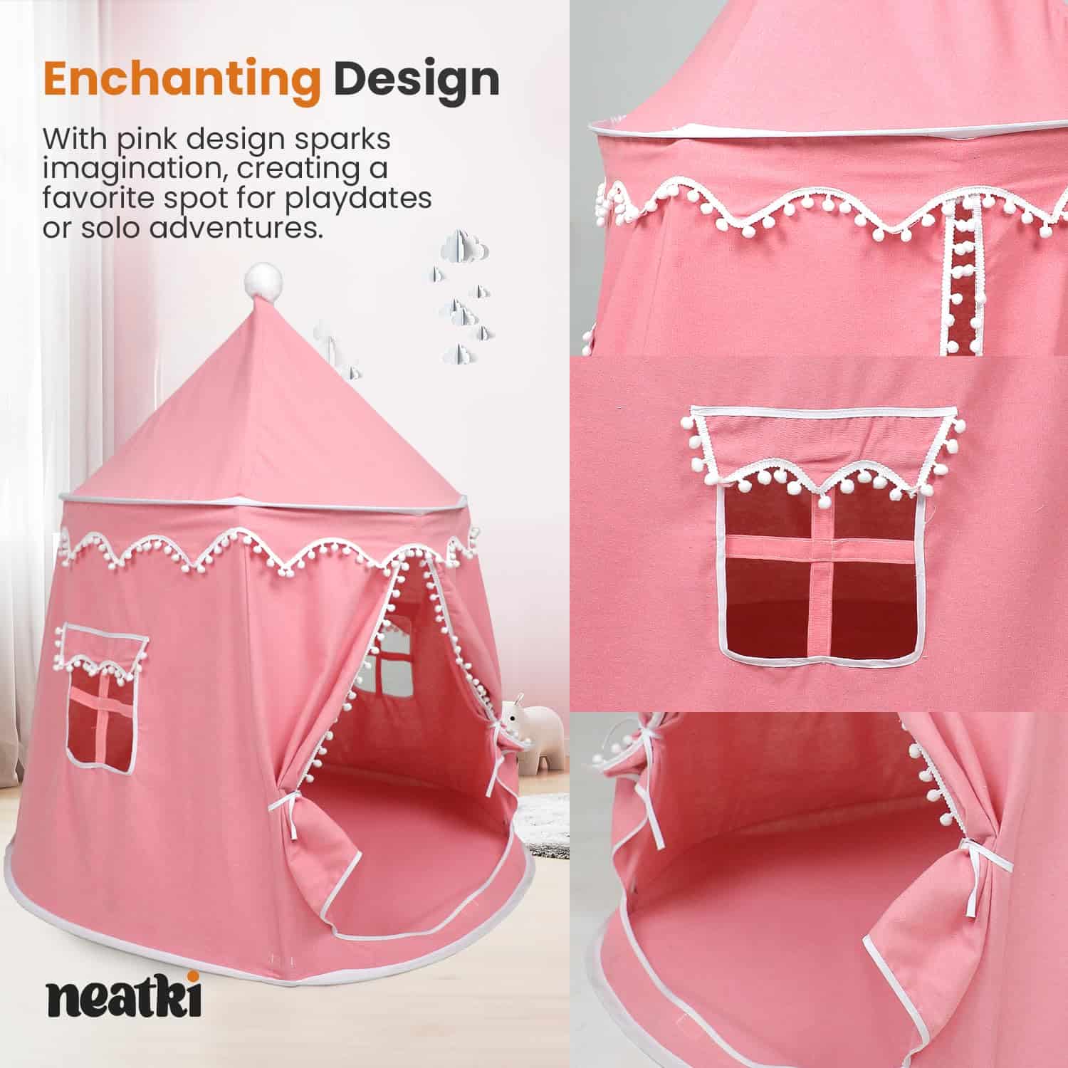 Carpa de Juego Interior para Niños Neatki 43" x 43" x 51" - Imagen 7