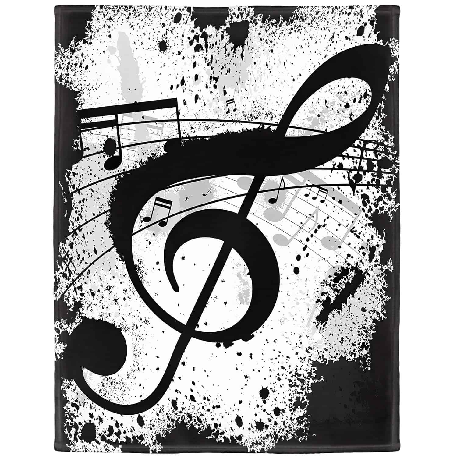 Manta de Felpa Suave y Acogedora para Sofá, Notas Musicales - Imagen 3