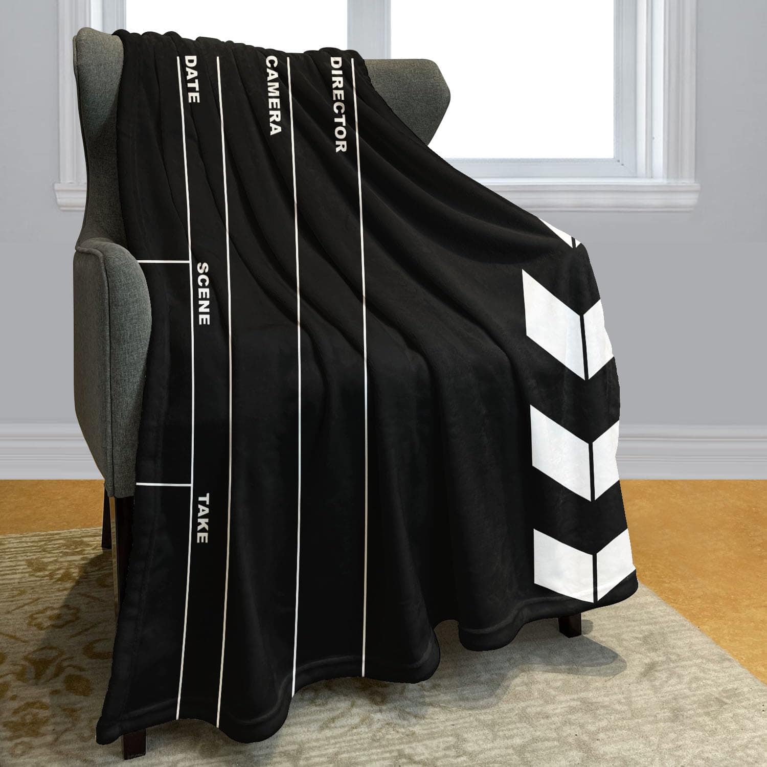 Manta de felpa suave y acogedora para sofá, Pizarra de - Imagen 3