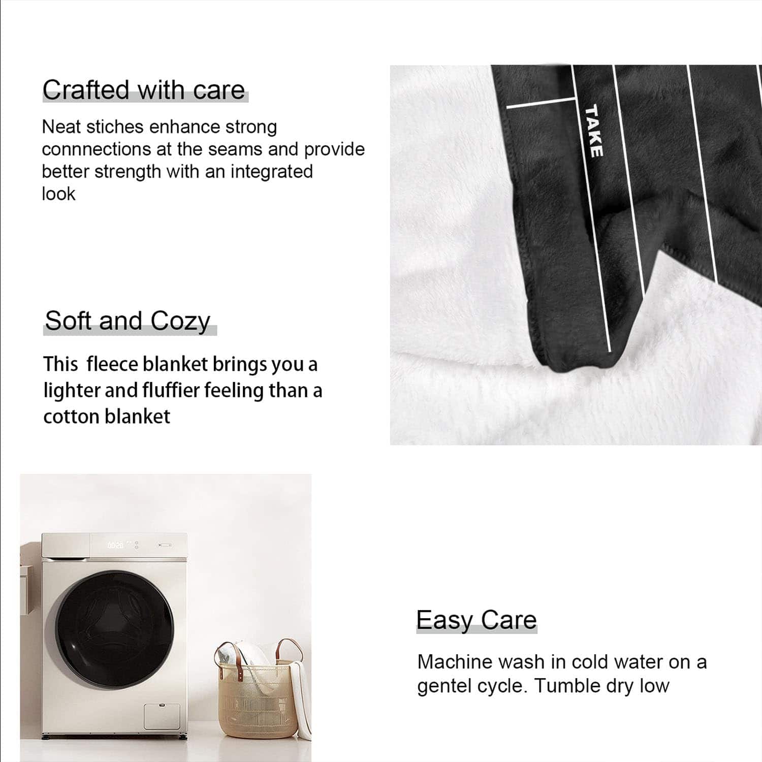 Manta de felpa suave y acogedora para sofá, Pizarra de - Imagen 8