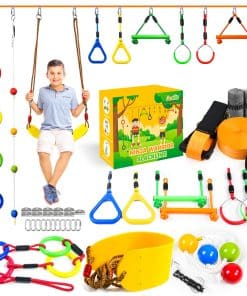 Ninja Warrior Obstacle Course for Kids-52ft Ninja Slackline