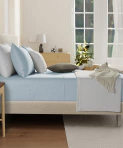 Juego de Sábanas California King 100% Algodón -Azul Claro