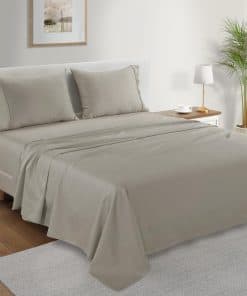 Juego de Sábanas de Algodón Orgánico 100%, Tamaño Queen, 4