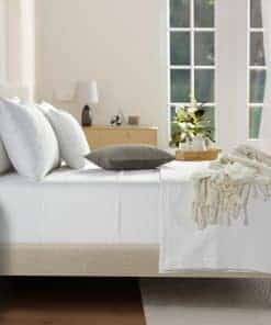 Juego de sábanas 100% algodón orgánico -Blanco