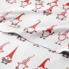 Set de sábanas rojas de gnomos navideños para cama tipo