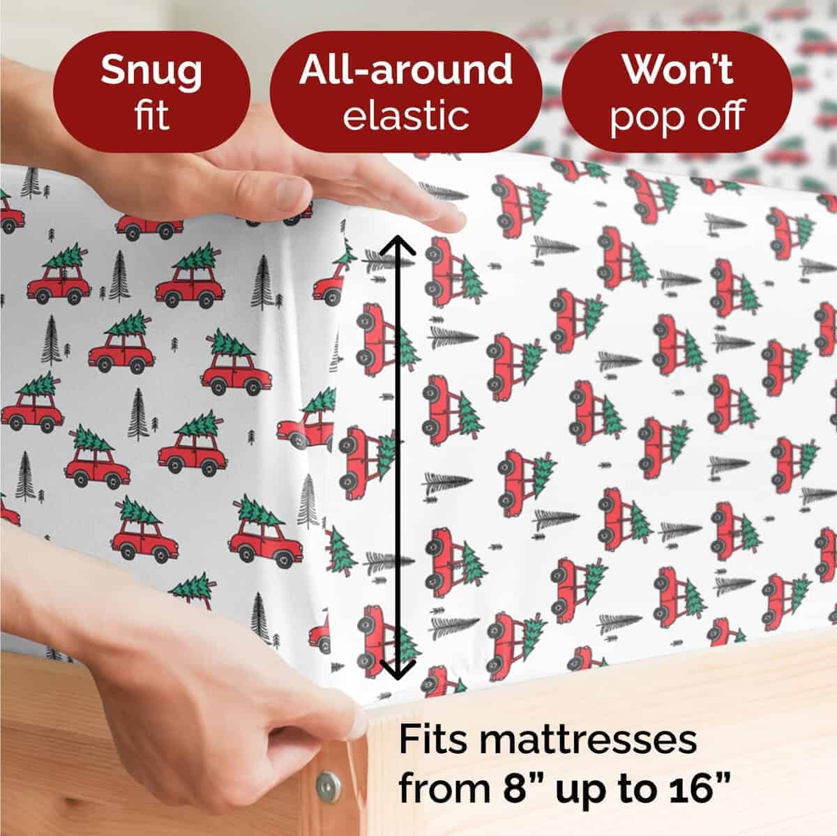 Juego de Sábanas Twin Christmas Cars - Juego de Ropa de - Imagen 5