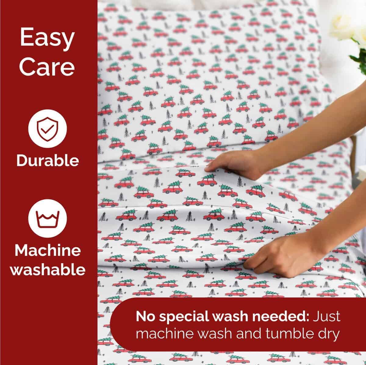 Juego de Sábanas Twin Christmas Cars - Juego de Ropa de - Imagen 7