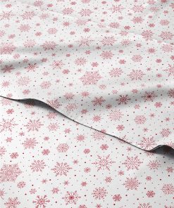 Juego de sábanas gemelas Twin Christmas Red Snowflakes -
