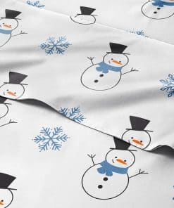 Juego de Sábanas de Navidad con Muñeco de Nieve - Juego de