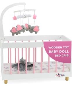 Cuna de Madera para Muñecas Bebé Emily Rose con Elefante de