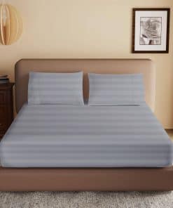 Sábana Ajustable 100% Algodón Egipcio Tamaño -Gris