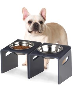 Elevador inclinado de tazones de comida y agua para perros