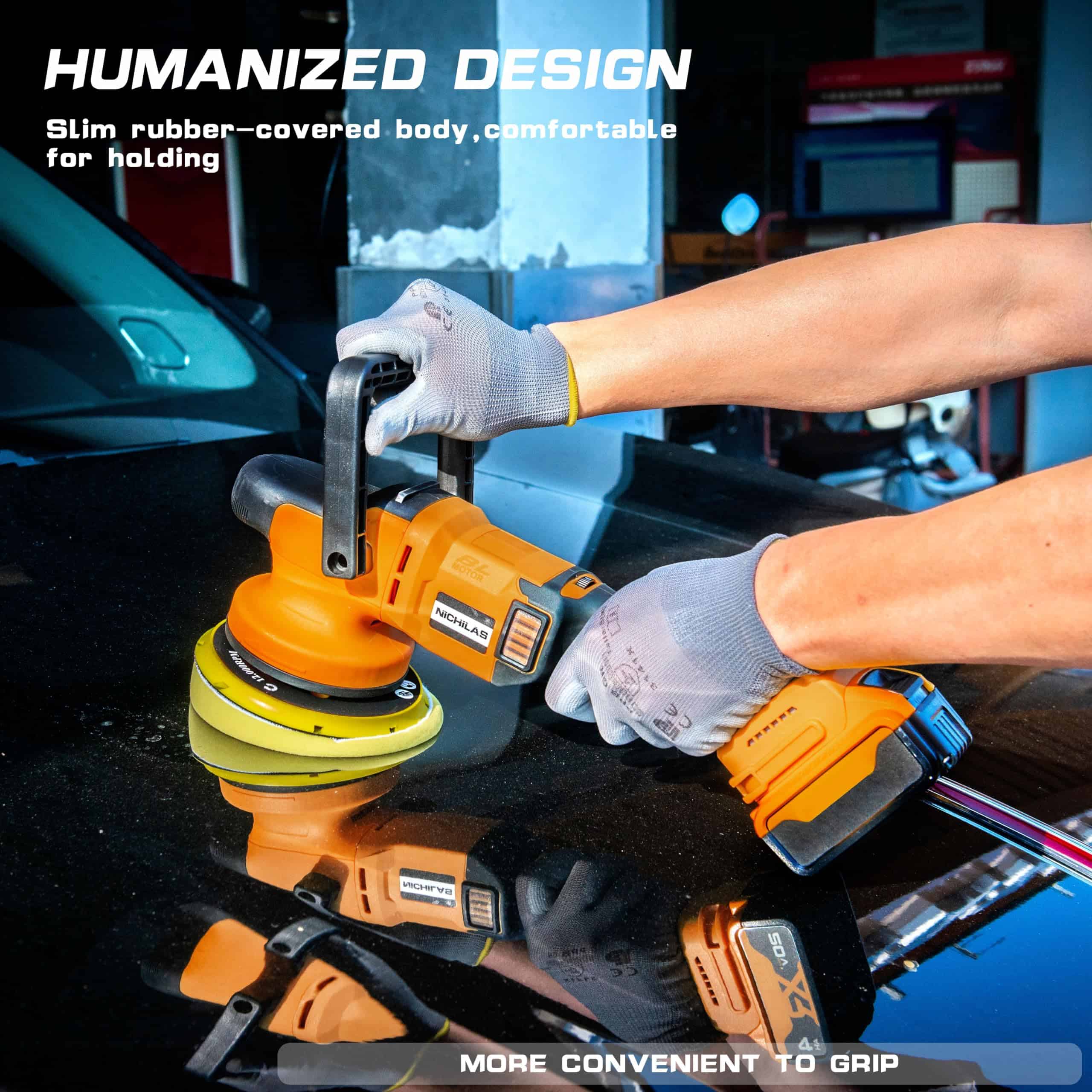 Pulidora Orbital Nichilas Compatible con Batería DEWALT - Imagen 6