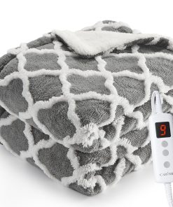 Manta Eléctrica CAROMIO, Cobertor Calefactable Sherpa con 6