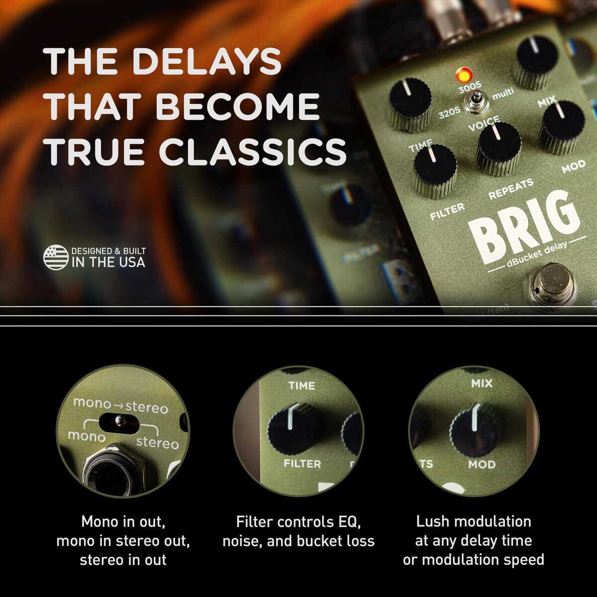 Pedal de Delay para Guitarra Strymon Brig dBucket BBD con 3 - Imagen 6