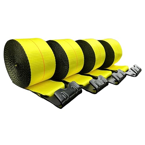 Falcon Cargo 4" x 30' Correas de Malacate (Paquete de 4) -