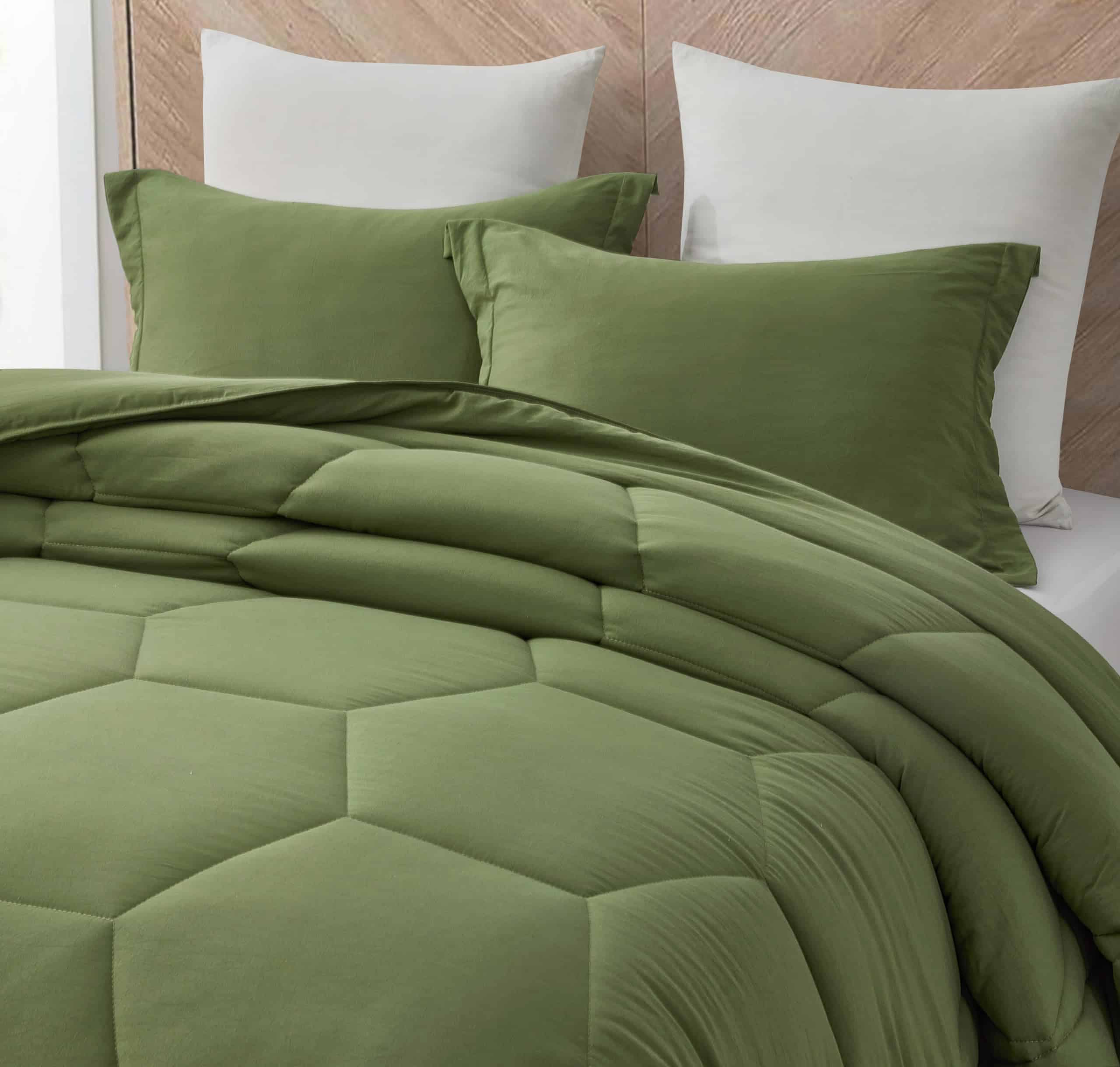 Set de edredón Chezmoi Collection Vero verde -Olive - Imagen 4