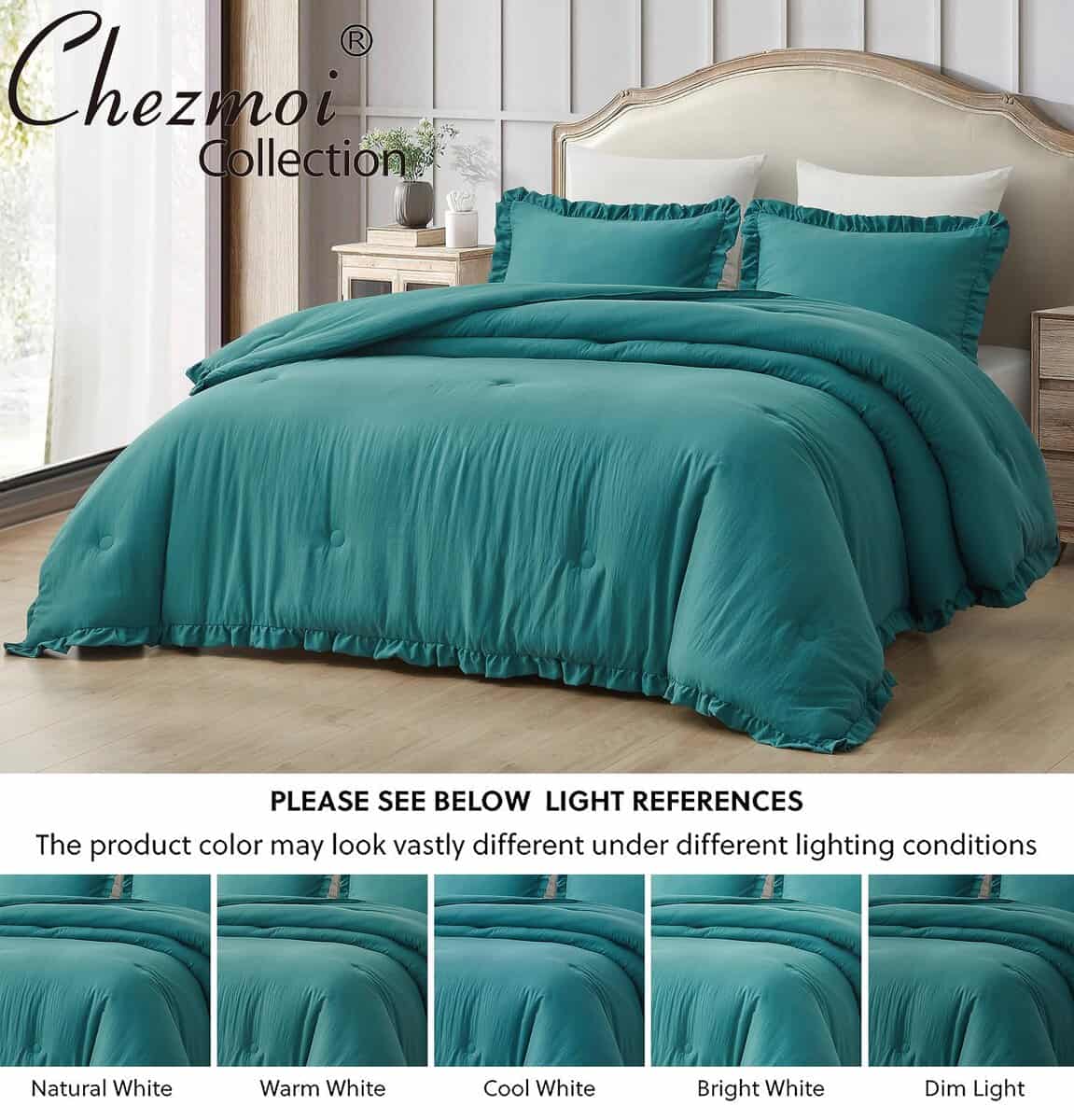 Chezmoi Collection Juego de Edredón Nora Tamaño King de 3 - Imagen 5