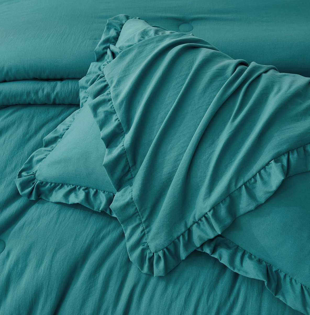 Chezmoi Collection Juego de Edredón Nora Tamaño King de 3 - Imagen 7