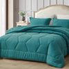Juego de edredón Chezmoi Collection Vero Teal tamaño King