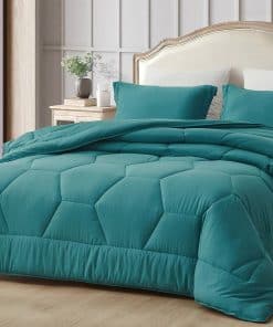 Juego de Edredón Chezmoi Collection Vero en Color Turquesa