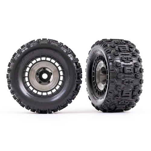 Ruedas Traxxas 9572 Negras/Gris 3.8" con Llantas