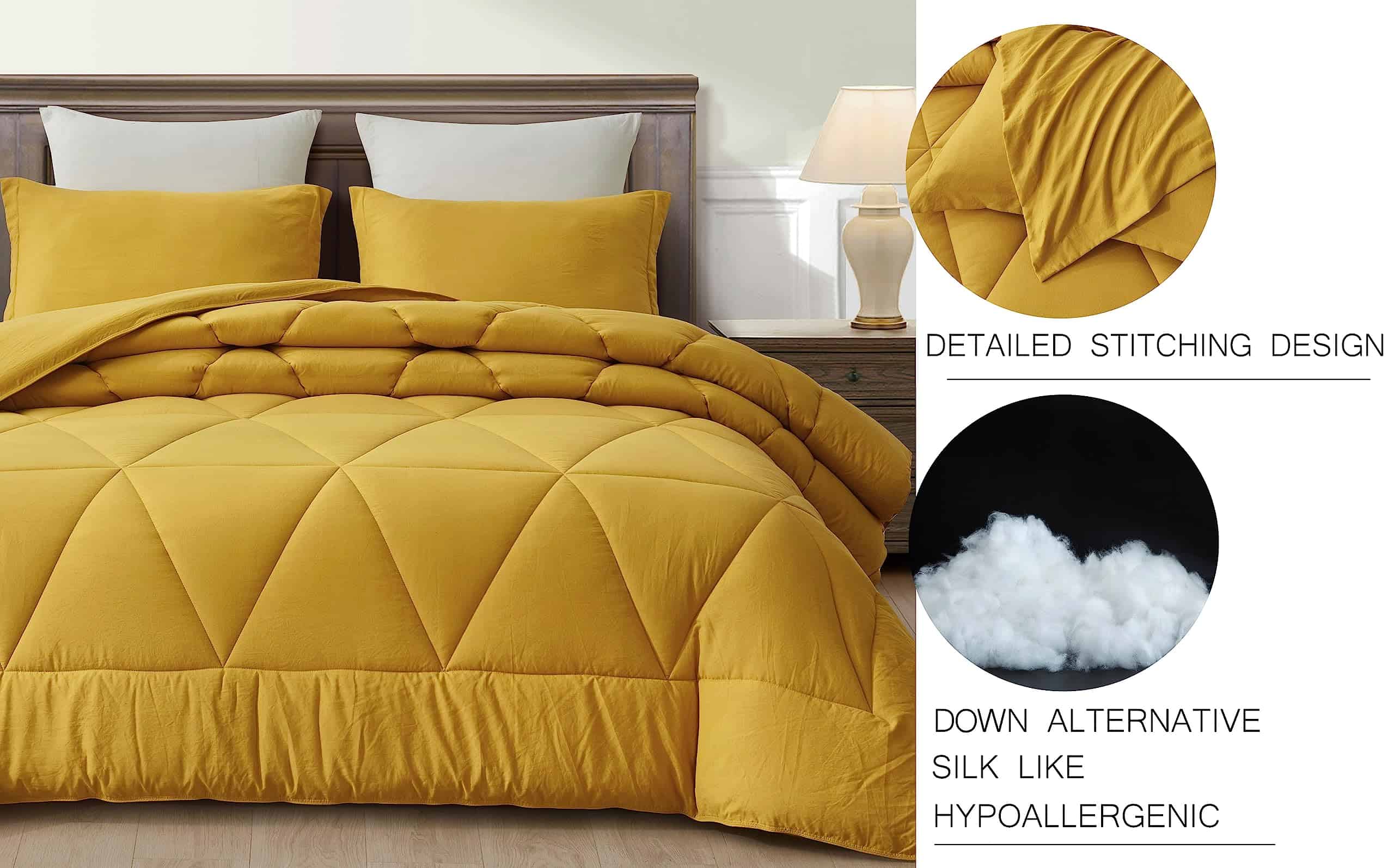 Juego de edredón Chezmoi Collection Rory en color mostaza - Imagen 7