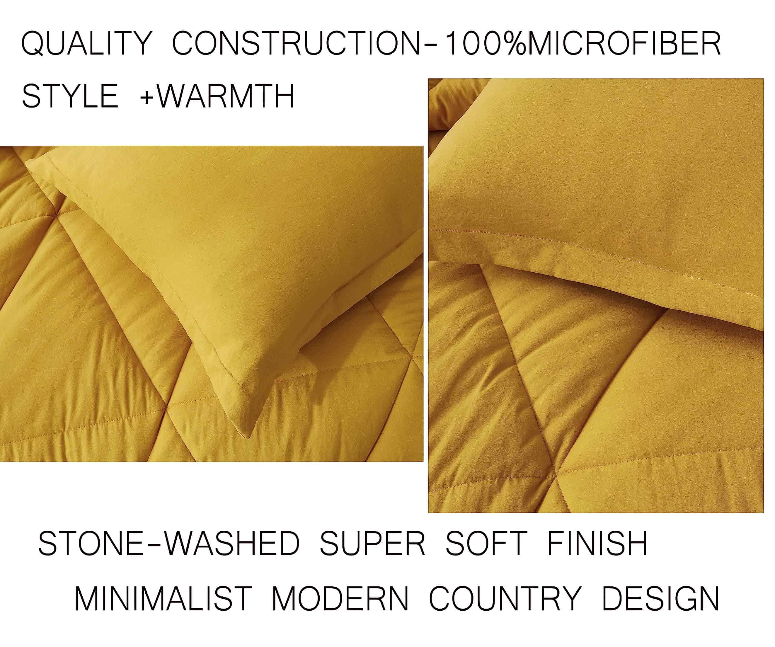 Juego de edredón Chezmoi Collection Rory en color mostaza - Imagen 8