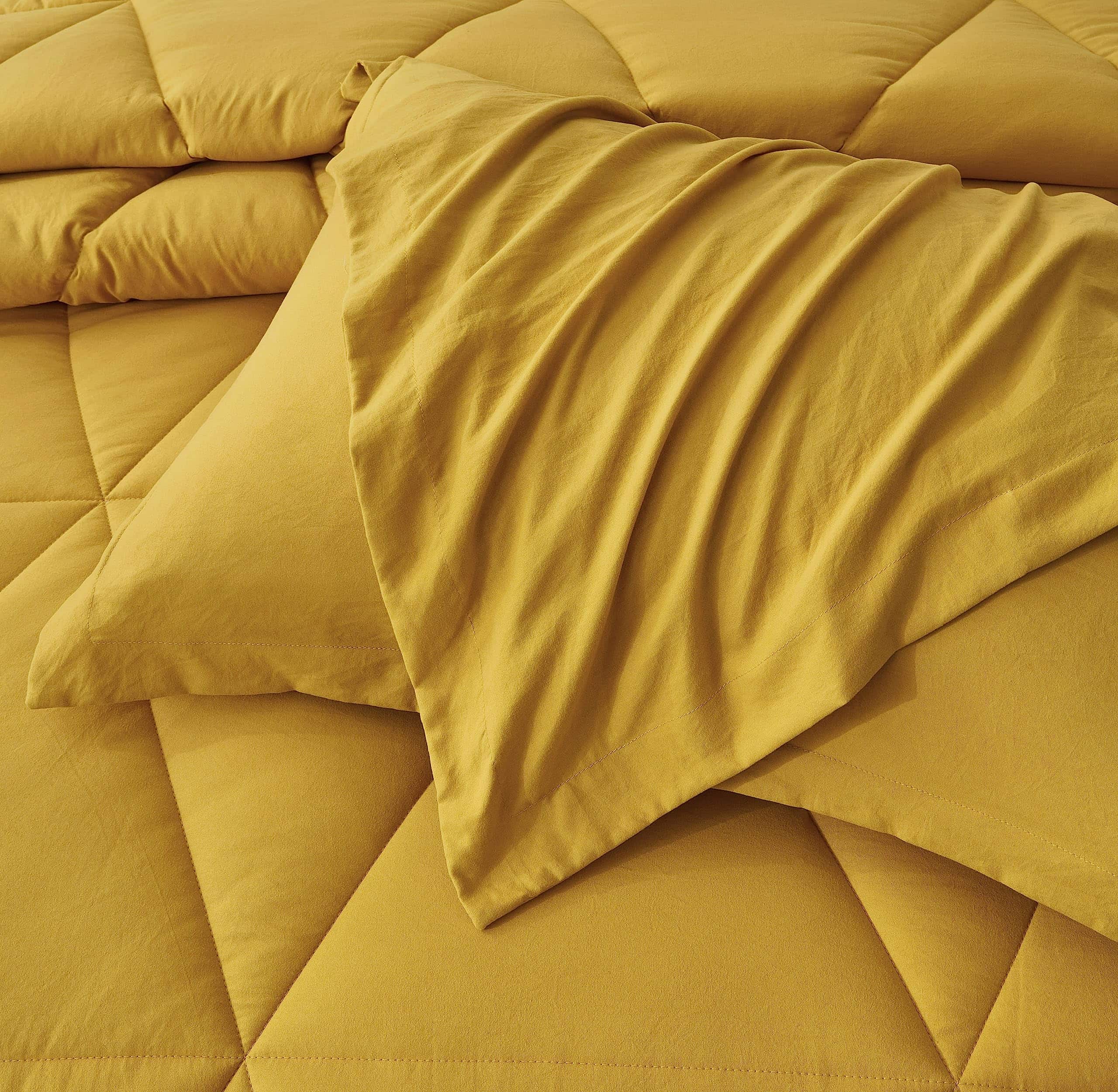 Juego de edredón Chezmoi Collection Rory en color mostaza - Imagen 5